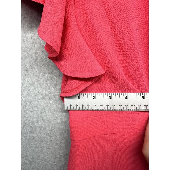 Donna Ricco Womens Tulip-Hem Dress Coral Pink Size 8 NWT - Picture 3 of 13